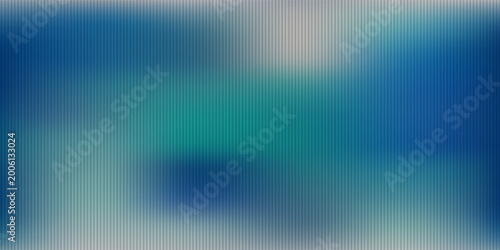 Glass gradient texture with teal and navy ripple pattern and smooth light distortion. Wavy abstract flow, futuristic blur effect, reeded vertical displacement. Vector illustration