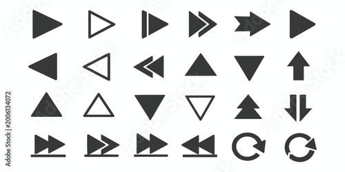 Free Download Media Control Icons Set – Play, Pause, Fast Forward, Rewind, Arrows, and Navigation Symbols - GFXLoad