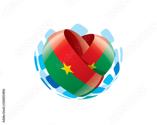 Free Download Patriotic heart wrapped in Burkina Faso flag illustration - GFXLoad