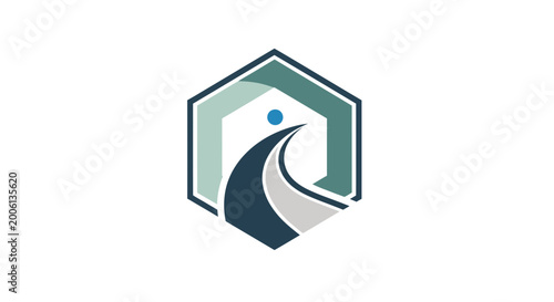 Free Download Abstract Geometric Logo Depicting a Journey Towards a Destination, Modern Design - GFXLoad