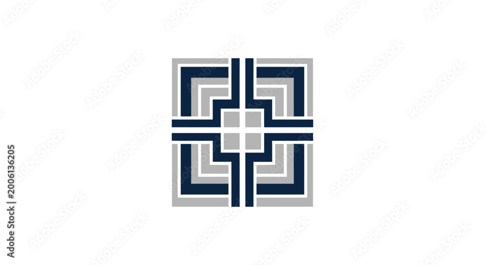 Obraz premium Abstract Geometric Pattern in Modern Minimalist Design Style for Logo or Icon