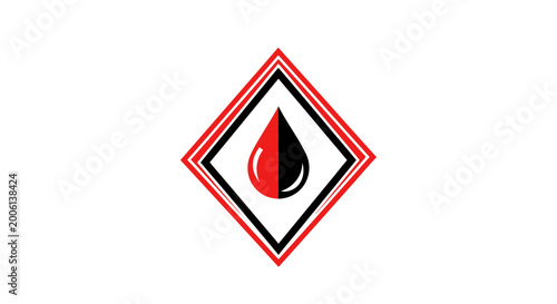 Free Download Abstract Graphic Design With a Dual-Colored Droplet in a Geometric Diamond Frame Structure - GFXLoad