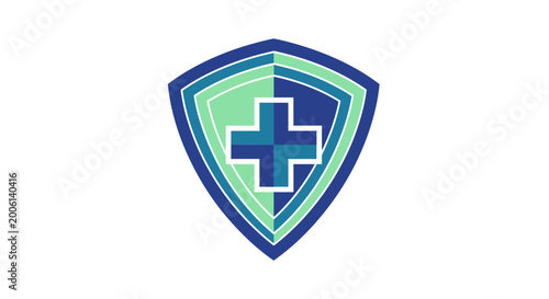 Free Download Abstract Healthcare Shield Symbol With Cross Sign Indicating Medical Protection And Security - GFXLoad
