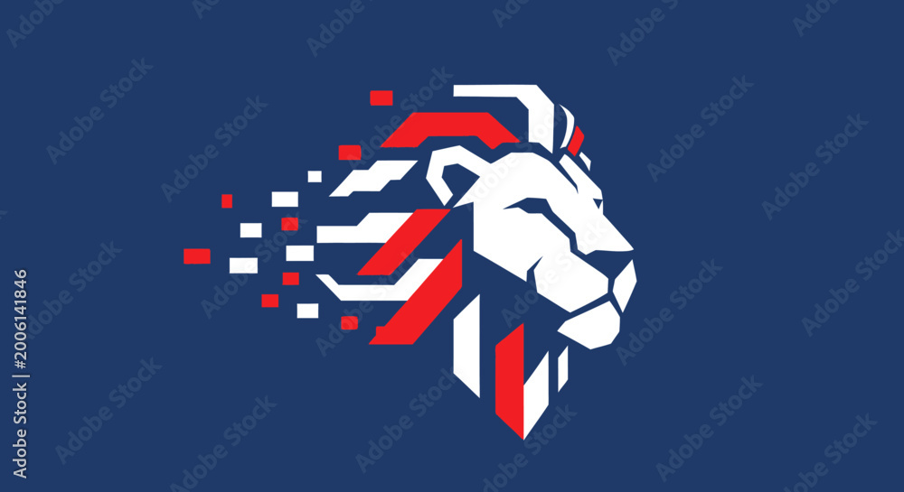 Fototapeta premium Geometric Lion Head Illustration Design.