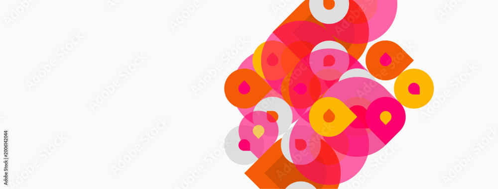 Quadro su tela Abstract composition featuring overlapping circles
