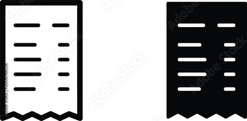 Φωτογραφία Two variations of paper receipts showing financial transaction details for accou
