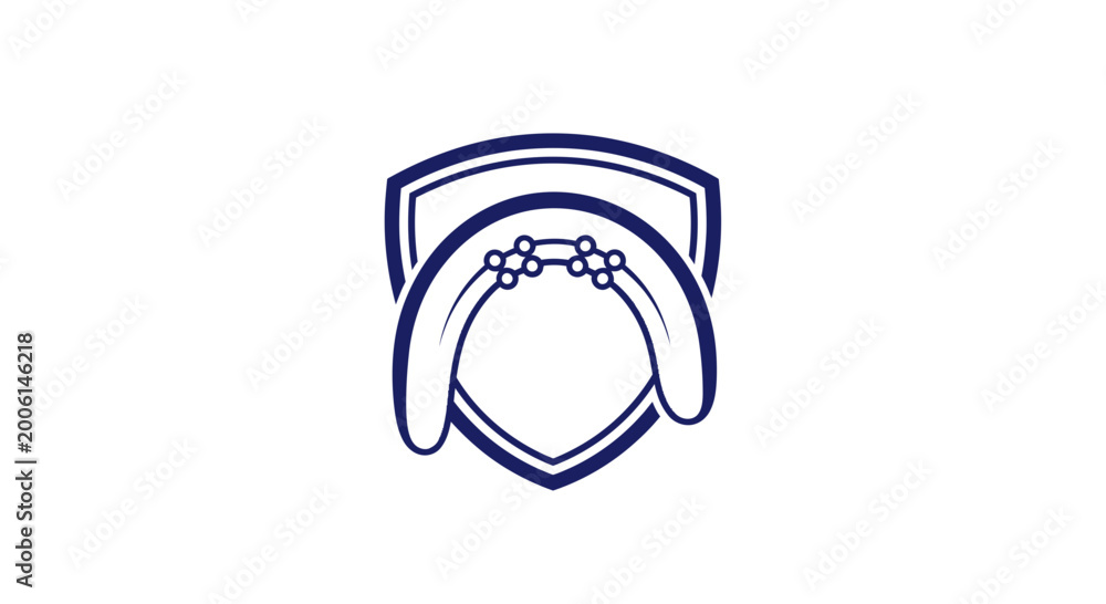 Obraz premium Abstract Shield With Controller Symbol for Digital Safety and Gaming Design