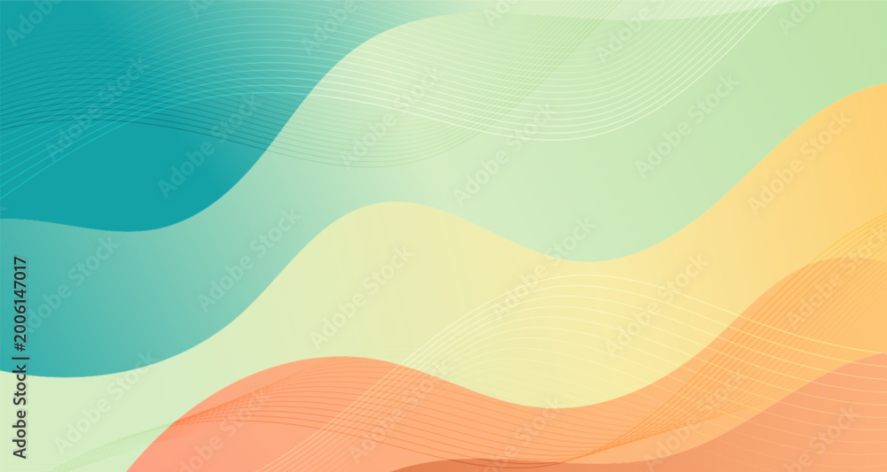 Naklejka premium Pastel abstract background with soft gradient wave shapes