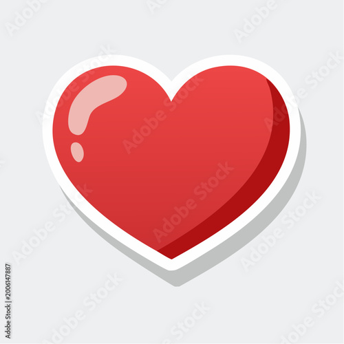 Free Download Red Heart Icon with Glossy Finish - GFXLoad