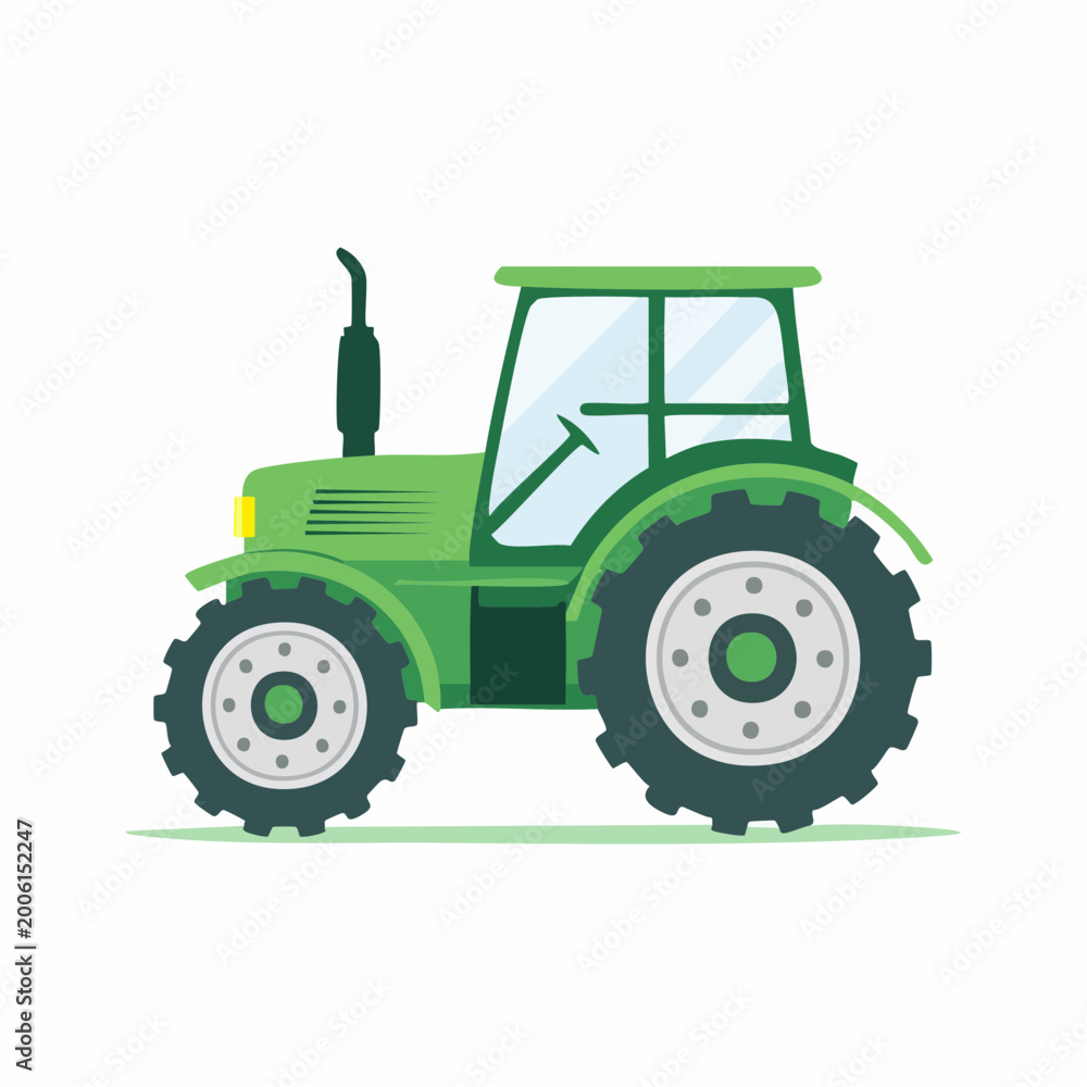 Obraz premium Green Tractor Illustration