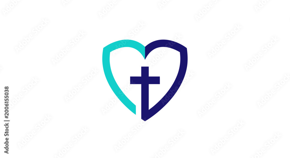 Obraz premium Christian Heart Symbol Representing Faith, Devotion, and Spiritual Love in Modern Design
