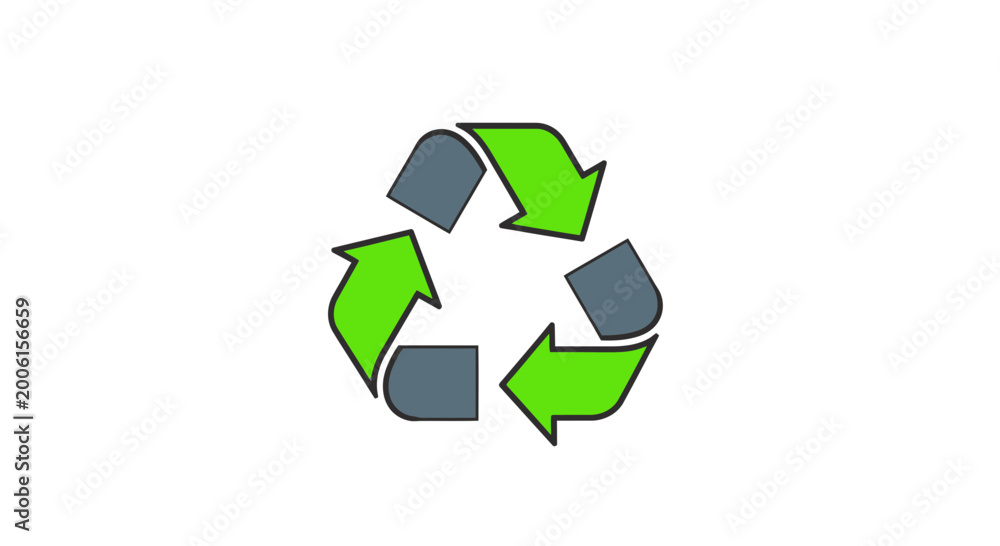 Obraz premium Circular Ecology Symbol Detailing Environmentally Sound Practices on a White Backdrop