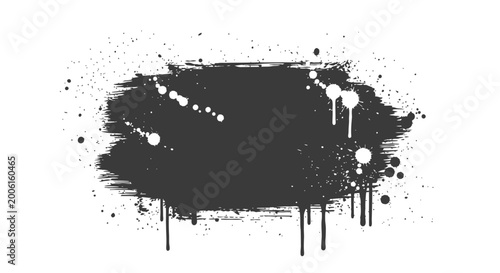 Photography Black paint splatter with white dots.