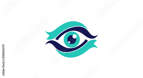 Creative Eye Logo Design with Teal and Navy Elements Focused on Vision and Observation