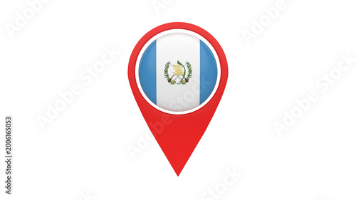 Location Sign with Guatemala Flag - 4K PNG