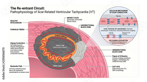 Fotografi Scar-Related Ventricular Tachycardia: Re-entrant Circuit Mechanisms and Cellular