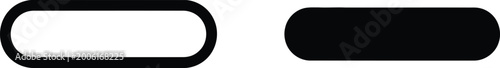 Fotografía Simple rounded rectangular frame and solid filled pill shape icon for user inter
