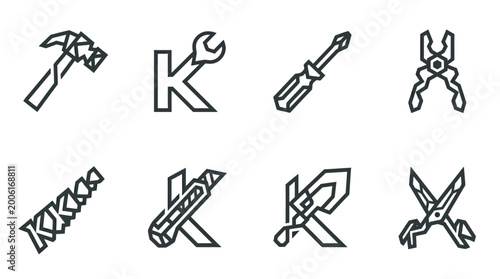 Tableau sur toile Tools icons set for construction work 4.