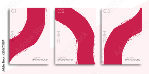 Elegant abstract curved shapes background with bold pink waves for creative modern branding visuals