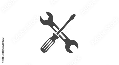 Konstfotografi Crossed Wrench and Screwdriver Tools.