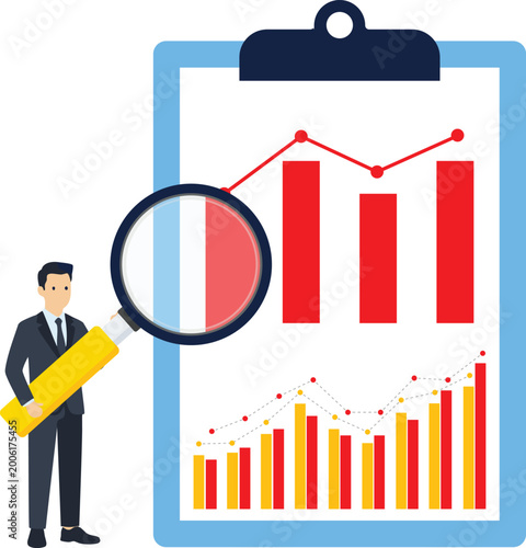 Canvastavla Strategic business planning with financial reports clipboard and calculator flat