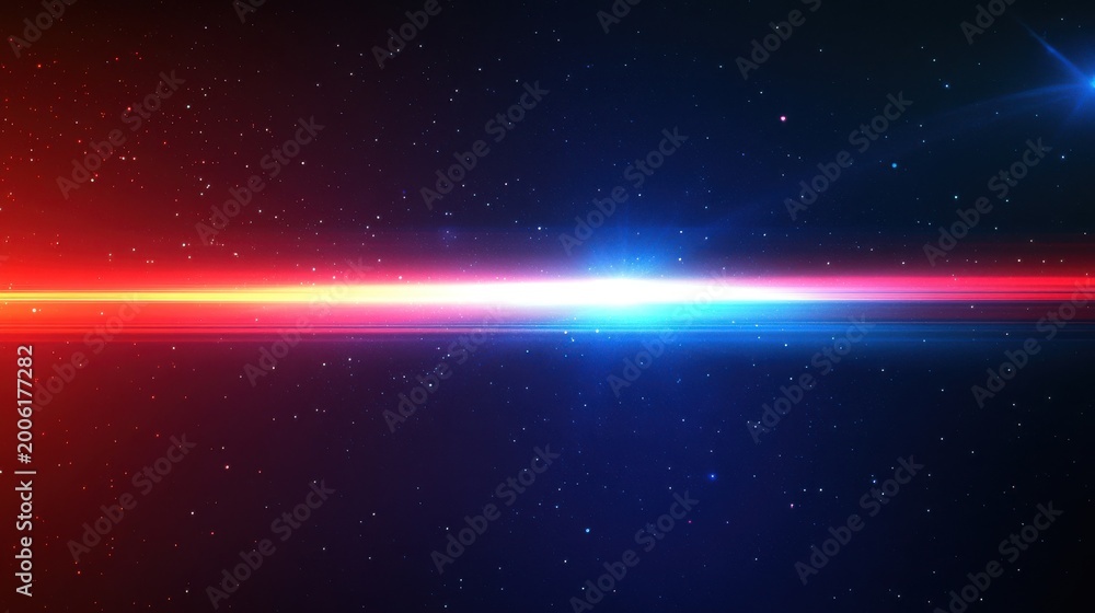Fototapeta premium Abstract space background with glowing red and blue light streaks