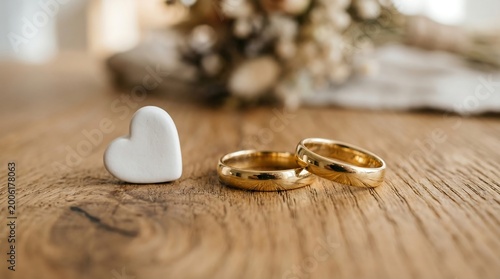 Wedding Rings with Heart