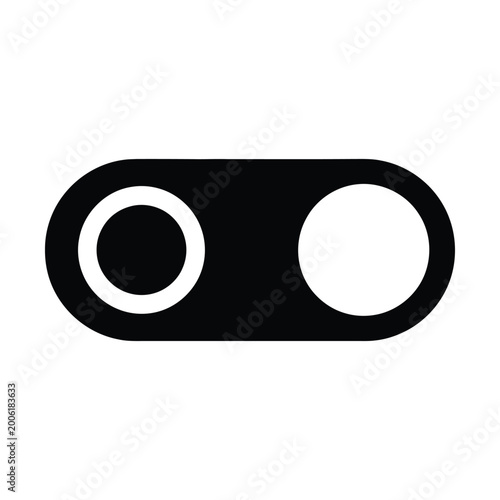 Foto Minimalist toggle switch icon vector, black and white interface button, flat dig