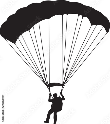 Obraz na płótnie Person holding parachute ready to jump