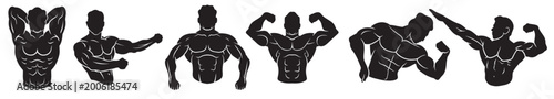 Fotografie flexing vector icons vector illustration