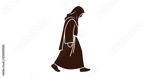 Bild auf Leinwand Person wearing a long brown robe.