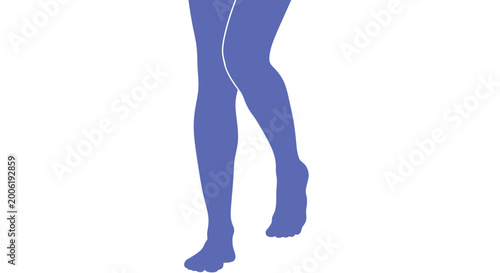 Fényképezés A simple digital illustration depicts a pair of bright blue legs with a prominen