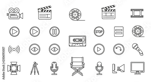 Canvastavla Collection of film and media icons