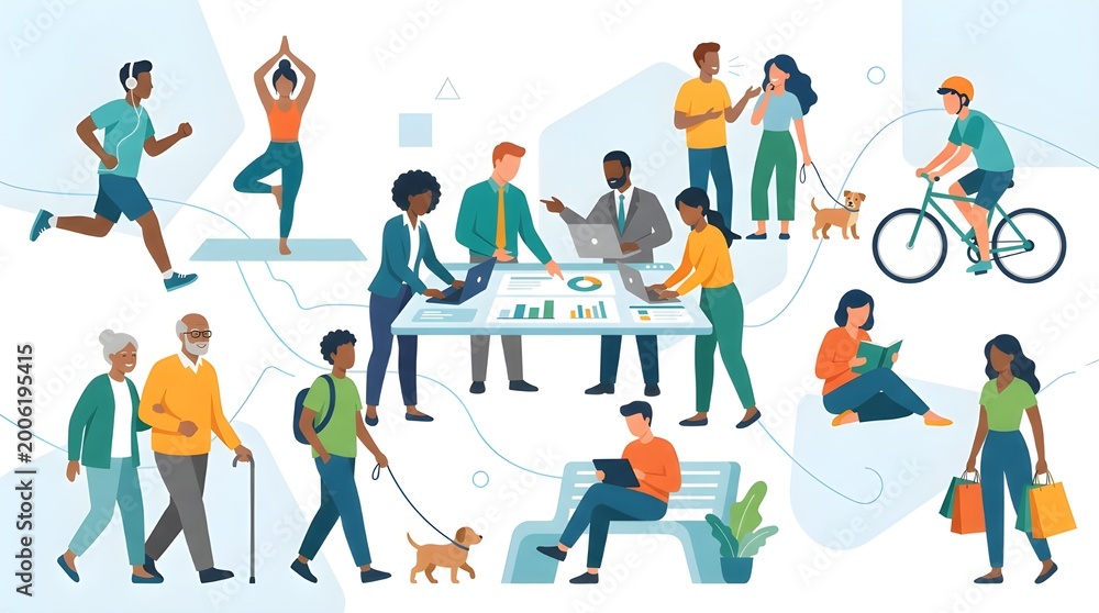 Fototapeta premium vector illustration of people