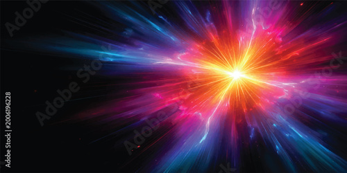 Canvas Print An abstract blue space background design featuring a glowing supernova explosion
