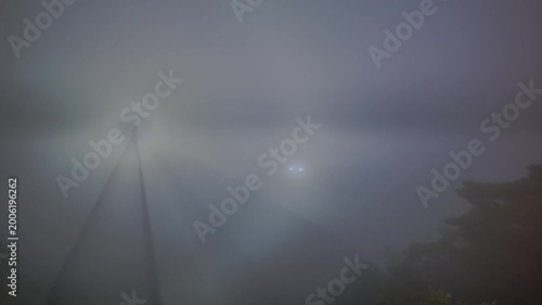 봉화 삼동재 짙은 안개와 은하수 HDR 타임랩스, 여름밤 강 위 안개와 별빛