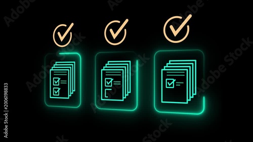 Legal document approval process idea on the transparent background. Automated workflow management solution. Online document review. Animation video. 