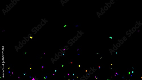 Colorful confetti blast animation transparent background 4k. Colorful Isolated Confetti party popper Explosion. confetti Blast Realistic On Transparent Background. Green Screen Alpha Matte Channel..