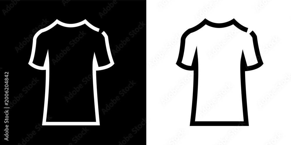 Naklejka premium Shirt icons editable flat black and white icons pack. Vector EPS10