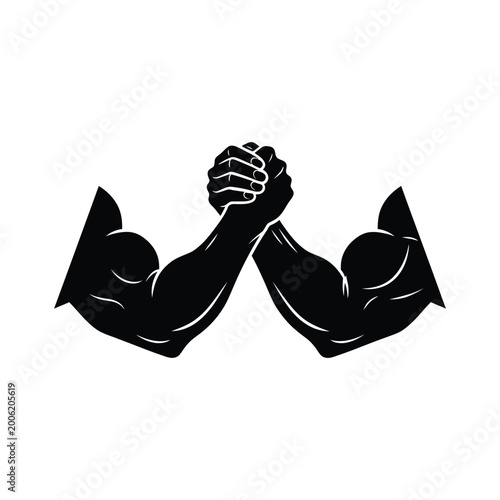 Arm wrestling silhouette a powerful display of strength and competition