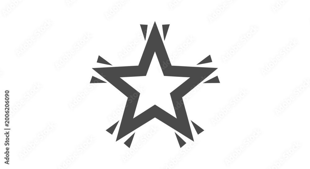 Fototapeta premium A striking black starburst graphic dominates a stark white background featuring sharp fragmented points