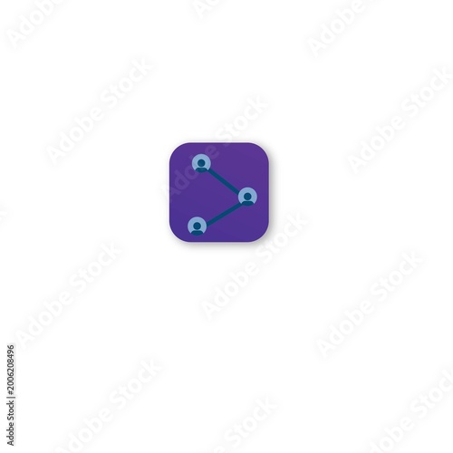 Purple Flat Social Network Connection Icon for 
Community Sharing and Mobile App UI Design