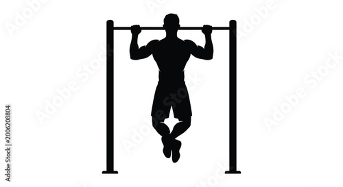 Quadro su tela man doing pull ups silhouette on horizontal bar