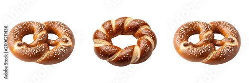 Tableau sur toile Fresh Baked Soft Pretzel PNG, German Pastry Bread Isolated on Transparent Background, Bakery Food Snack Menu Design Clipart