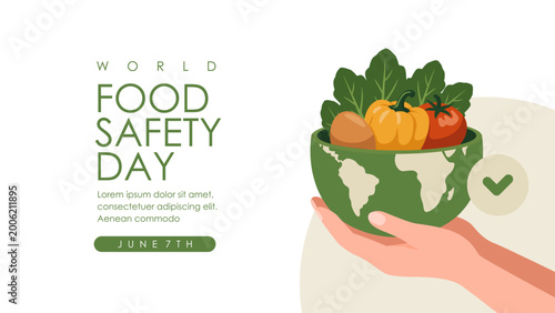 vector world food safety day background template