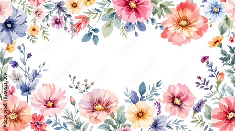 Obraz premium Soft decorative flower frame with subtle artistic textures