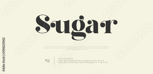 Fotografie Sugar, Luxury classic lettering serif fonts decorative for logo wedding vintage retro concept