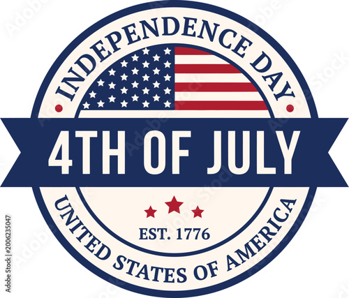 4th of july independence day seal with american flag on white background Free Download 4th of july independence day seal with american flag on white background - GFXLoad