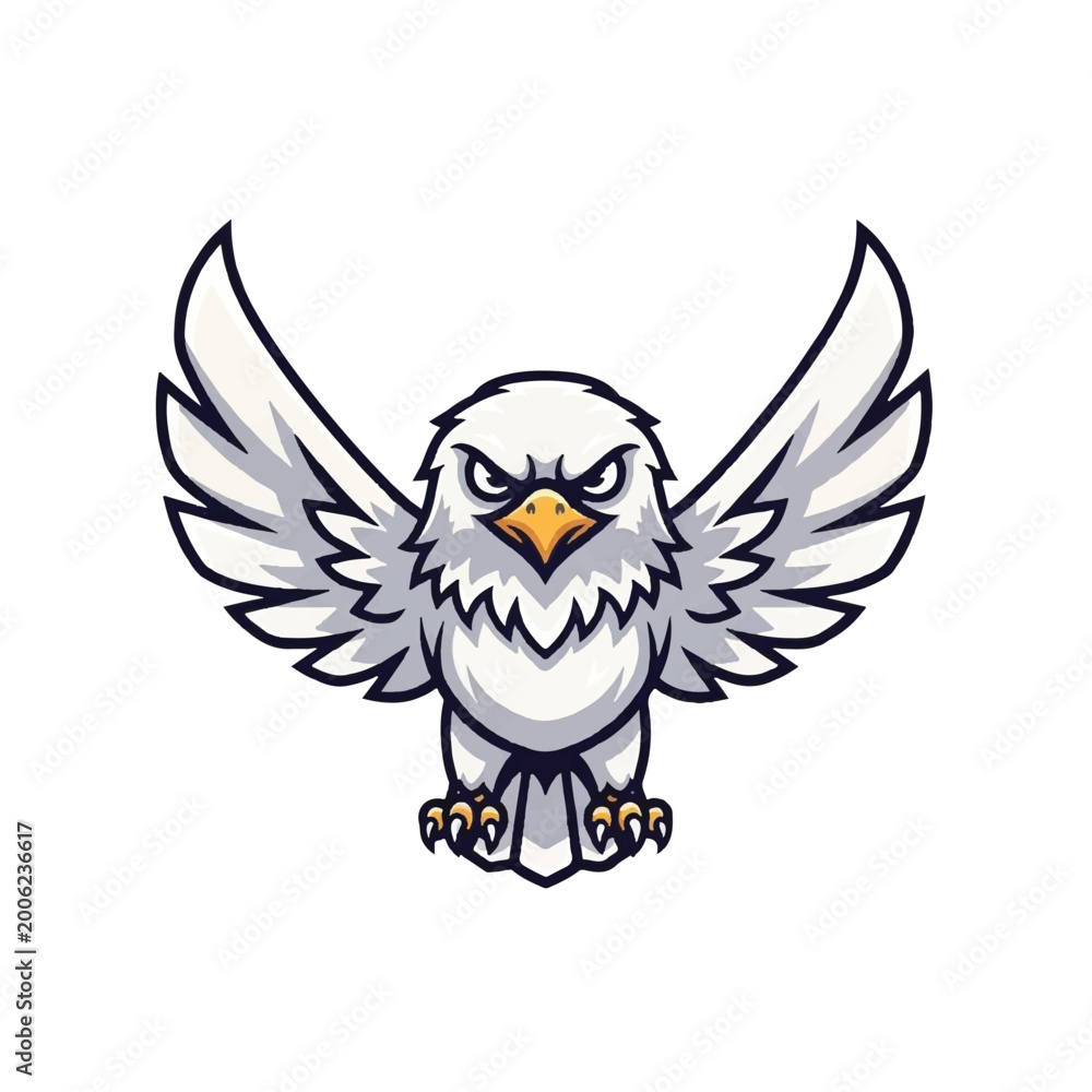 Obraz premium Angry Cartoon Eagle Bird Illustration.