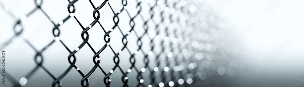 Fototapeta premium Artificial intelligence large language models LLM inspire innovation like this close up of metal chain link fence with blurred background